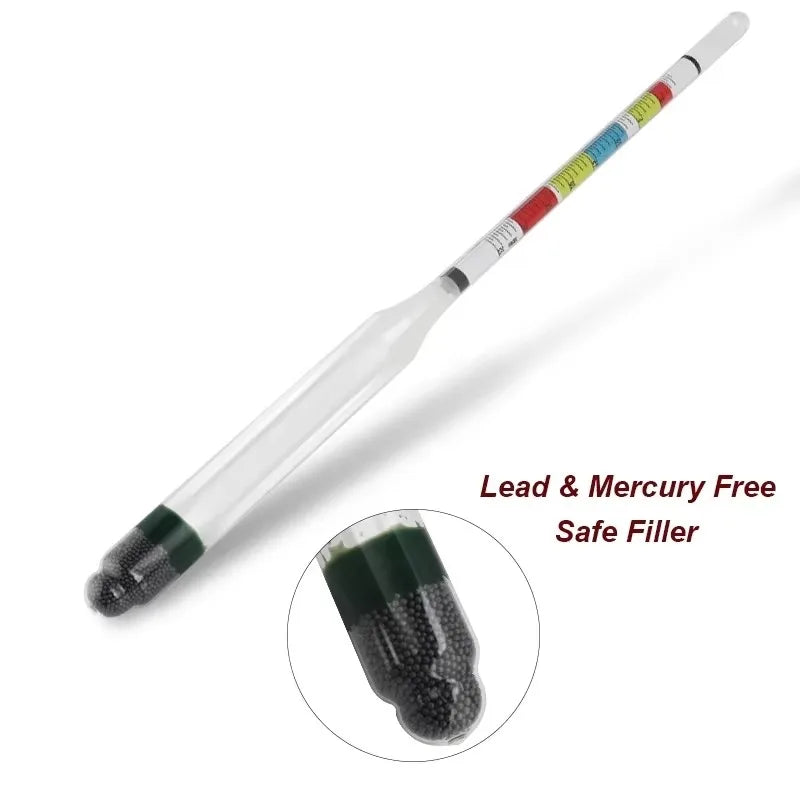 Hydrometer Tester & 250ml Measuring Bottle for Wine Beer Mead Kombucha Specific Gravity ABV