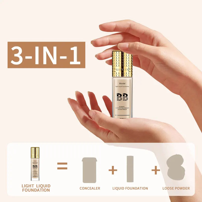 Liquid Foundation Concealer Face Makeup - Long Lasting Full Coverage, Oil-Control, Waterproof, 30ml