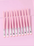 10-Piece Pink Makeup Brush Set for Beginners
