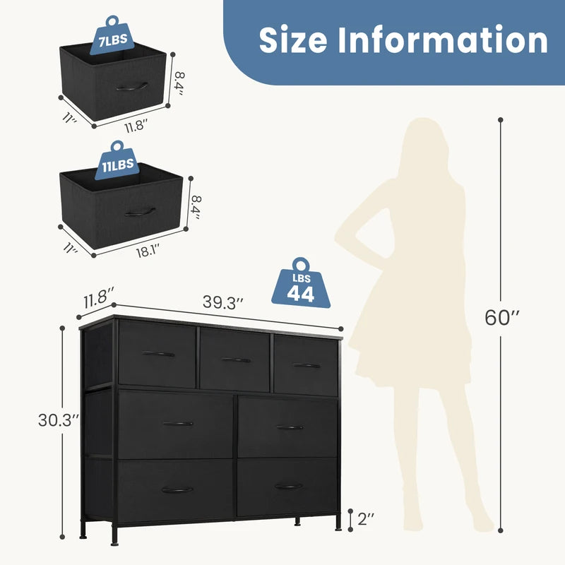 7-Drawer Fabric Storage Organizer for Bedroom Closet & Living Room