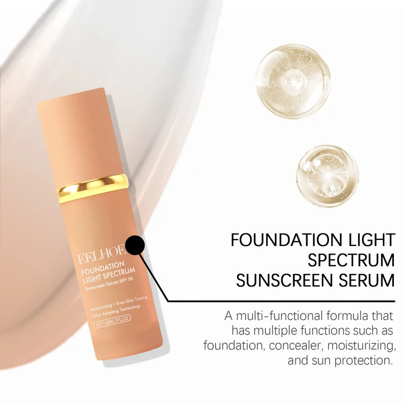 Color Changing Foundation Liquid SPF 50 Moisturizing Full Coverage Concealer