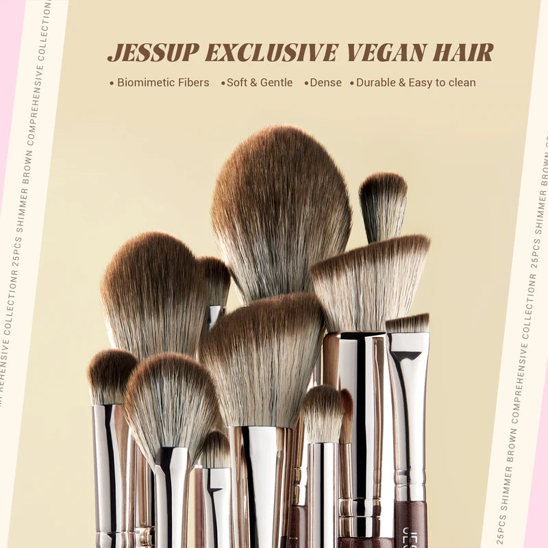 Premium Synthetic Makeup Brush Set 15/25pcs for Face & Eyes - Flawless Application