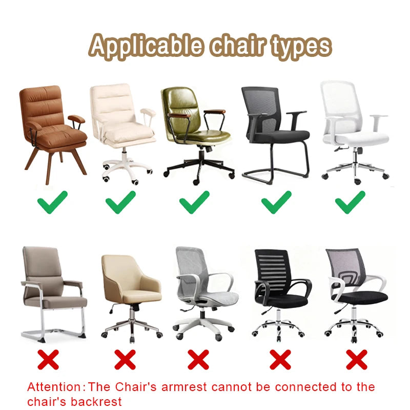 Stretch Office Chair Cover Anti-Dirt Jacquard Armchair Protector for Study Room & Hotel
