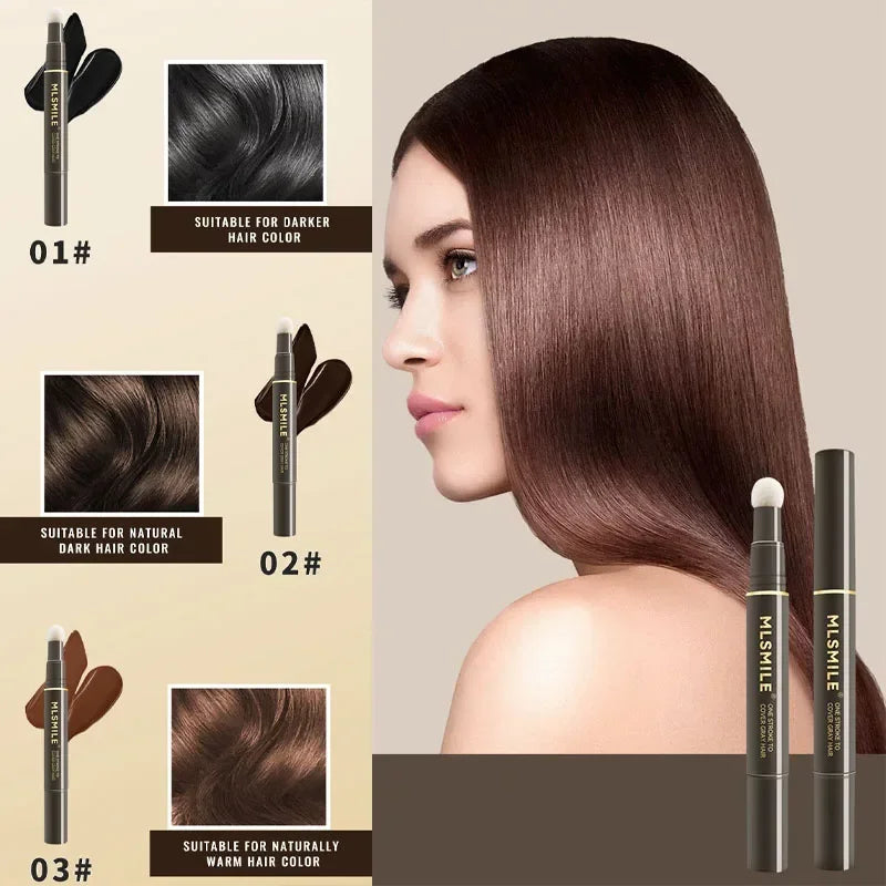 Temporary Hair Color Pen for Gray Root Coverage - Liquid Hair Dye Stick