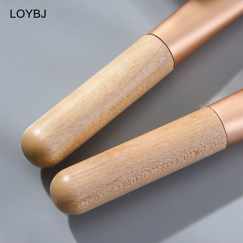 Facial Mask Brush Set - Soft Fiber, Wooden Handle, Portable Makeup Tools
