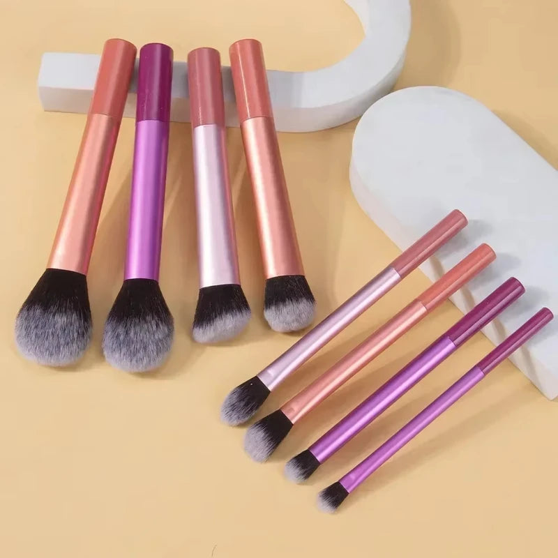 7/8pcs Makeup Brush Set - Soft Synthetic Hair Foundation Blush Eye Cosmetic Tools
