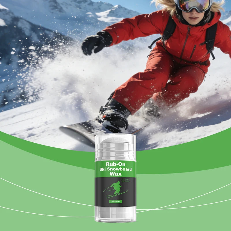 Rub-On Ski Wax for Base Protection & Glide Enhancement - Long-lasting Snow Performance