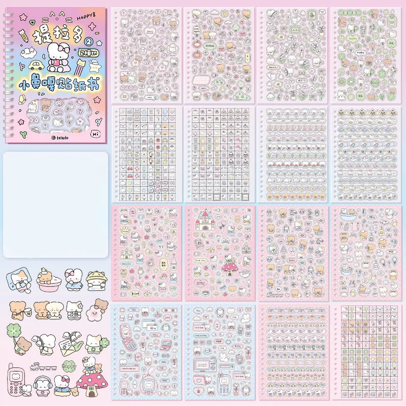 Decorative Sticker Book for Scrapbooking and Journaling - Kawaii Washi Paper Supplies