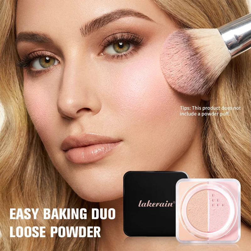 Brightening Correcting Loose Face Powder - Oil Control Waterproof Duo