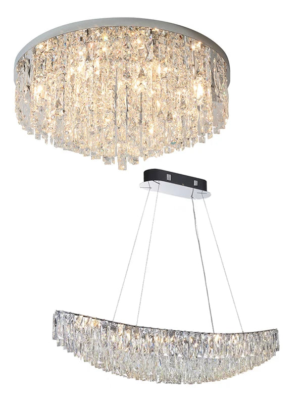 Modern Crystal Ceiling Chandelier - Designer Hanging Lamps for Living Room