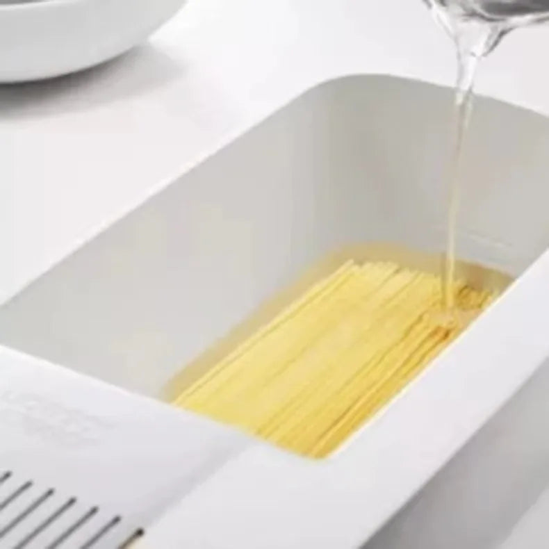 Microwave Pasta Cooker with Strainer - Reusable Plastic Noodle Steamer for Kitchen