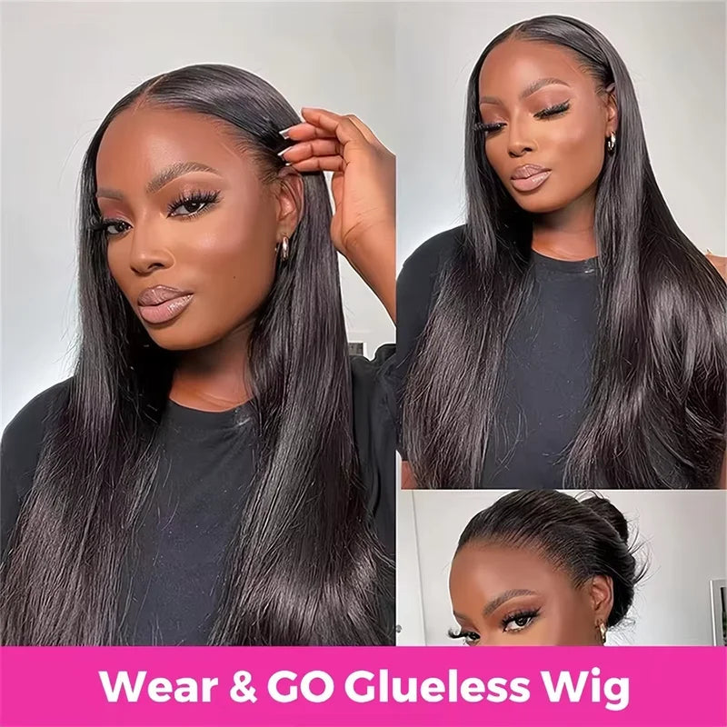 HD Lace Frontal Wig Human Hair 30-40 Inch Straight Glueless Pre Plucked 13x6
