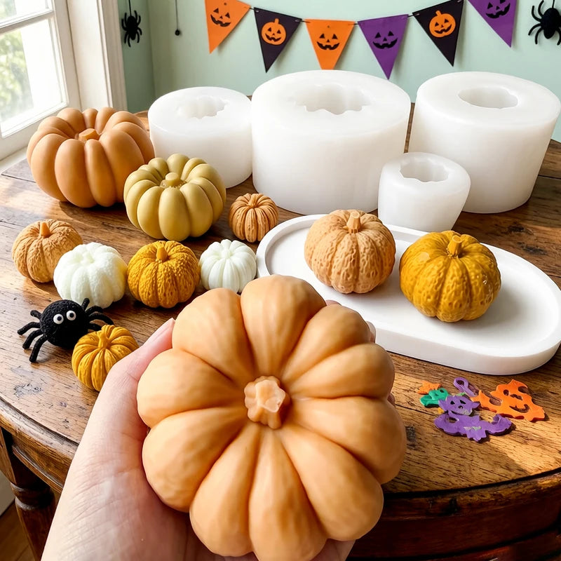 Silicone Mold for Candles, Resin, Chocolate & Crafts - Halloween Pumpkin Design