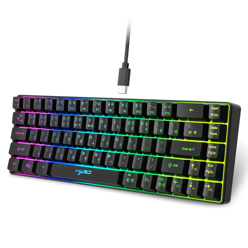 68-Key Wired Gaming Keyboard with RGB Backlight for Windows Laptops & PCs