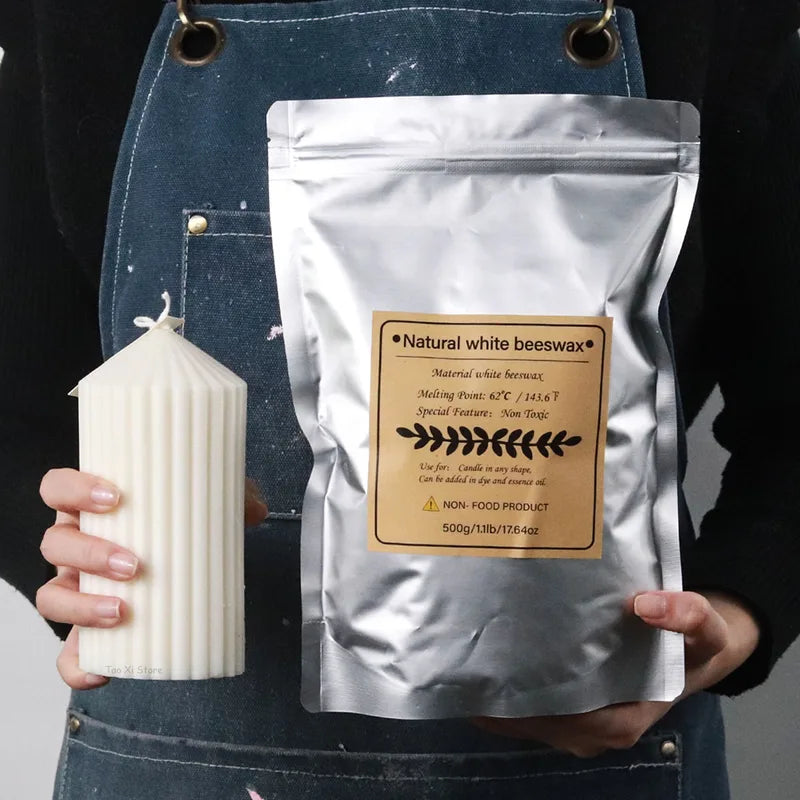 Natural Beeswax for Candle Making and DIY Cosmetics - 500g Granular Material