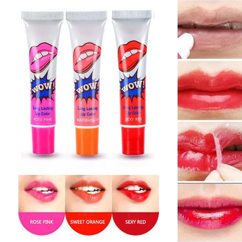 Colorful Waterproof Liquid Lipstick - Long Lasting Lip Gloss & Tear Off Lip Tattoo