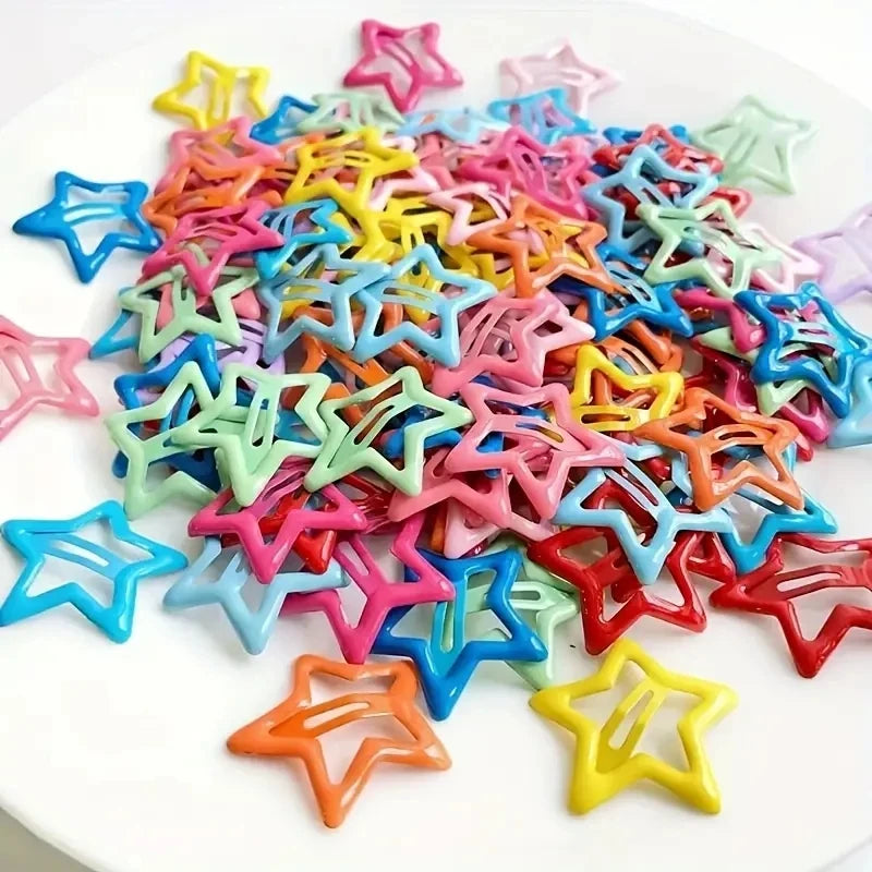 20pcs Colorful Star Hair Clips for Girls Kids Hair Accessories