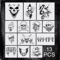 13PCS Skull Stencil Set for Wall Fabric Canvas DIY Halloween Decor