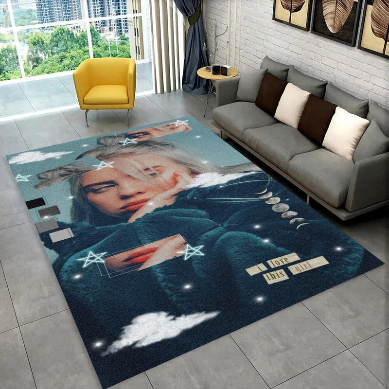Star Carpet Rug for Kids Playroom Bedroom Living Room Home Decor - Non-slip Floor Mat