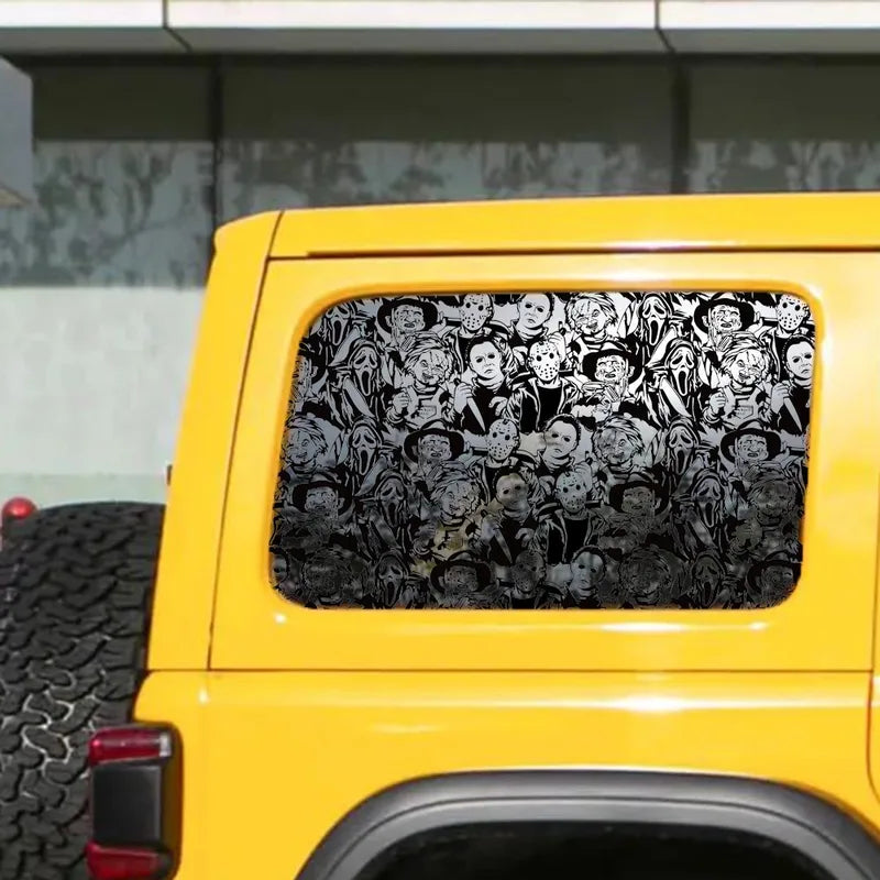 Halloween Horror Character Car Sticker UV Waterproof Window Decal for SUV & Sedan - Atmosphere Decoration
