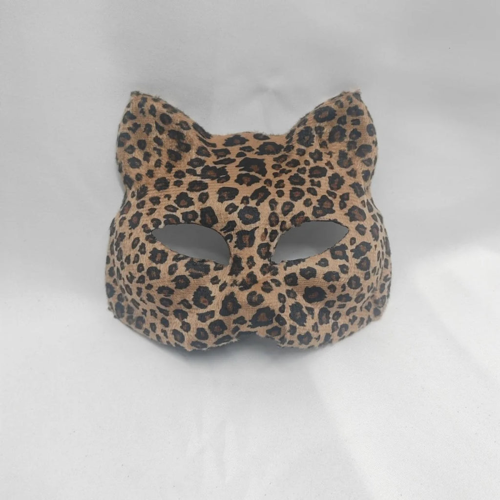 Leopard Print Half-Face Mask for Halloween & Masquerade Parties
