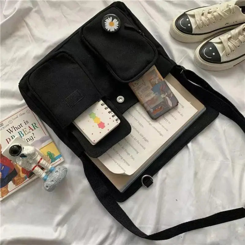 Large Capacity Canvas Messenger Bag for Women, Crossbody Shoulder Handbag