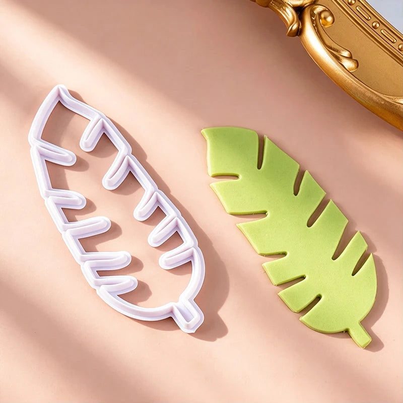 4-Piece Monstera Leaf Cake Decorating Cutter Set for Fondant & Gum Paste