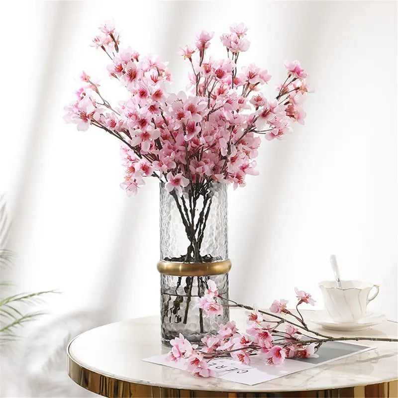 Artificial Cherry Blossom Flowers Silk Sakura Fake Flowers for Wedding Home Decor