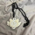 Y2K Harajuku Angel Cat Necklace with Plush Dotted Pendant - Subculture Style