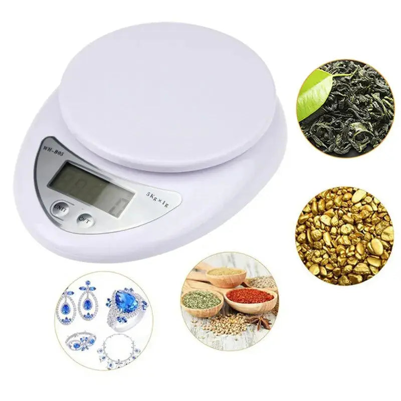 5kg Digital Kitchen Scale with LED Display Food Weighing Balance