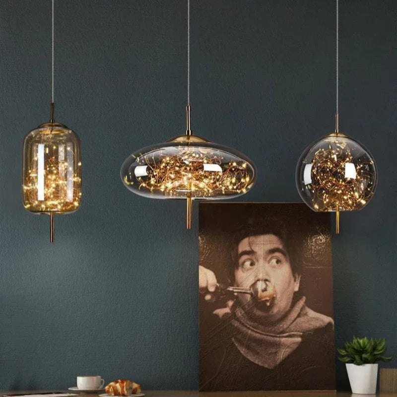 Luxury All-Day Sky Star LED Pendant Light Fixture for Restaurant Kitchen Bedroom