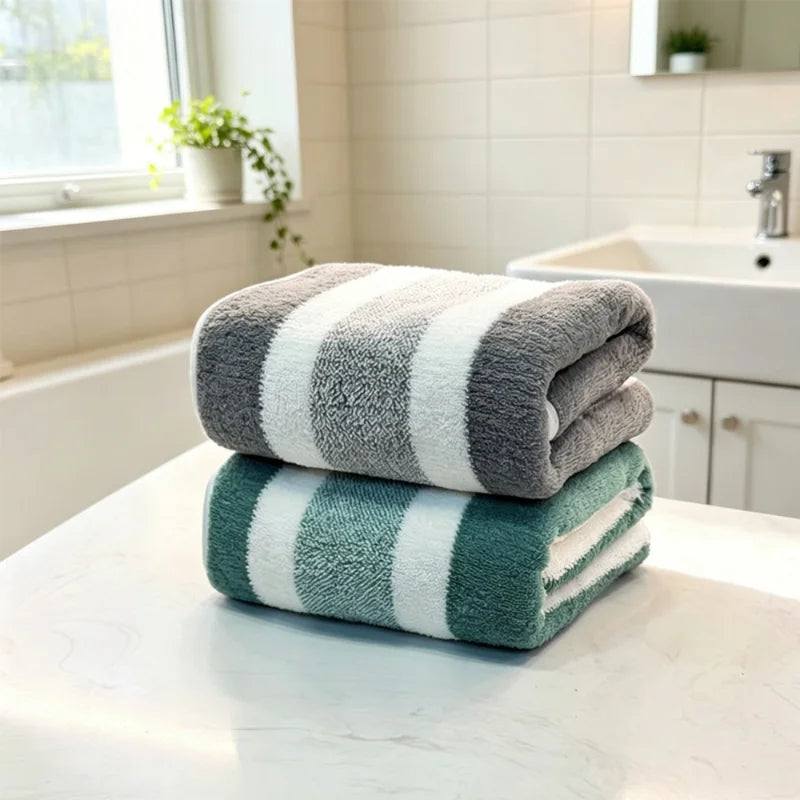 Quick Drying Water Absorbent Bath & Beach Towel 35x75cm 4/2 Pack Durable No Shedding