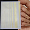 3D Nail Stickers Set with Gold Silver Geometric Floral Designs for Nail Art