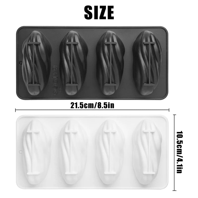 4-Cell Silicone Chocolate Mold for Cakes & Desserts - Reusable Kitchen Baking Tool