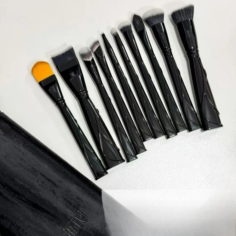 Makeup Brush Set 10 Pcs - Soft Eye Shadow, Foundation, Contour & Highlight Tools