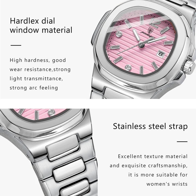 Square Fashion Women's Wristwatch - Luminous Waterproof Quartz Ladies Watch