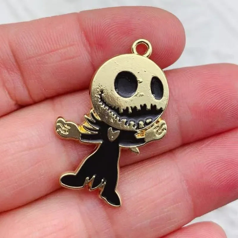 10 Pcs Cartoon Halloween Charm Pendants for DIY Jewelry Making Enamel Craft Supplies