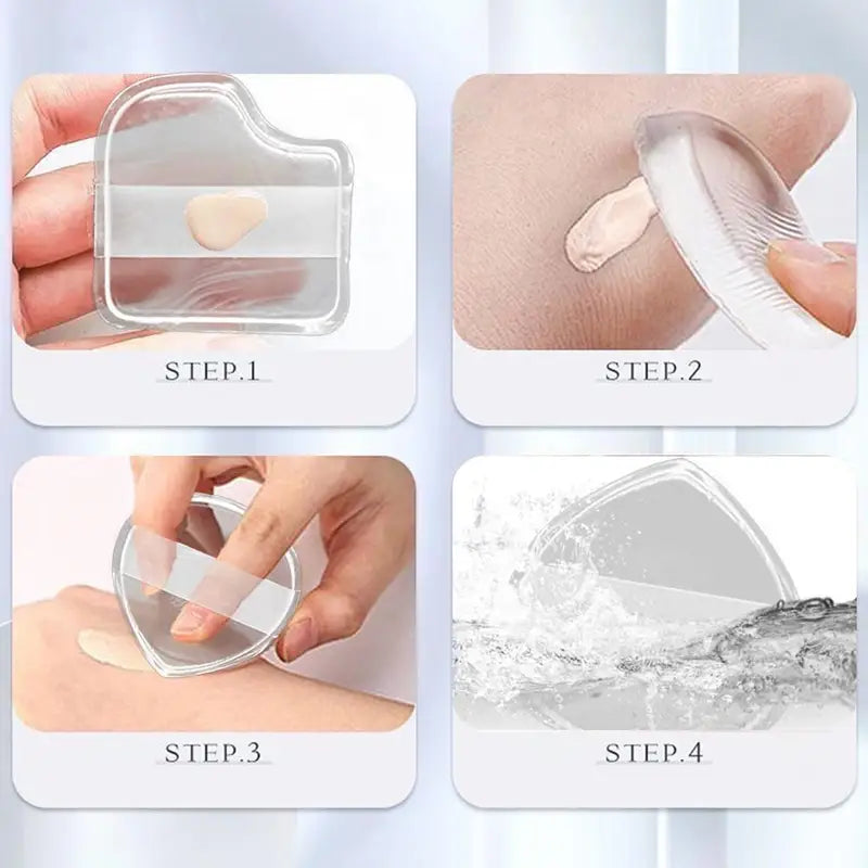 Silicone Makeup Sponge Set - Water-Based Crystal Jelly Foundation Puff, Reusable & Non-Absorbing
