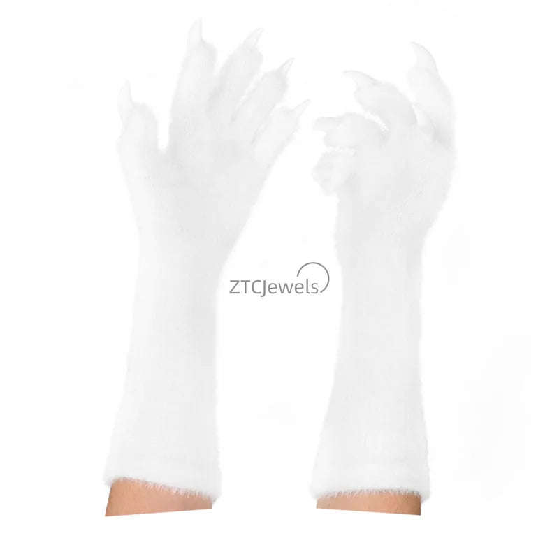 Halloween Animal Claw Gloves Long Nail Costume Prop for Cosplay & Parties