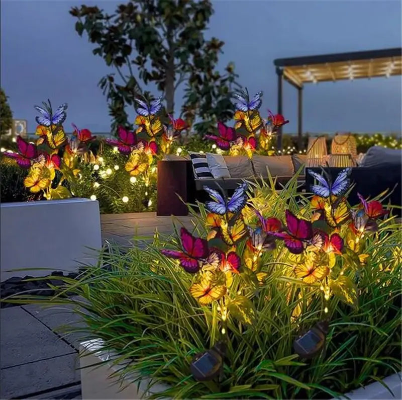 Solar LED Butterfly Garden Light Outdoor Landscape Decor Waterproof