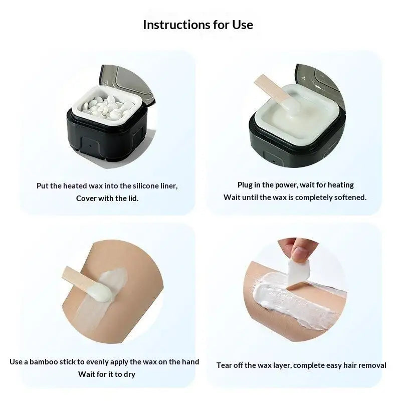 Mini Wax Heater with Silicone Bowl for Facial & Nose Hair Removal Kit
