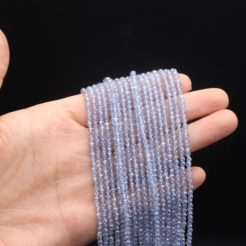 3mm Natural Stone Spinel Color Plated Faceted Spacer Beads for Jewelry Making