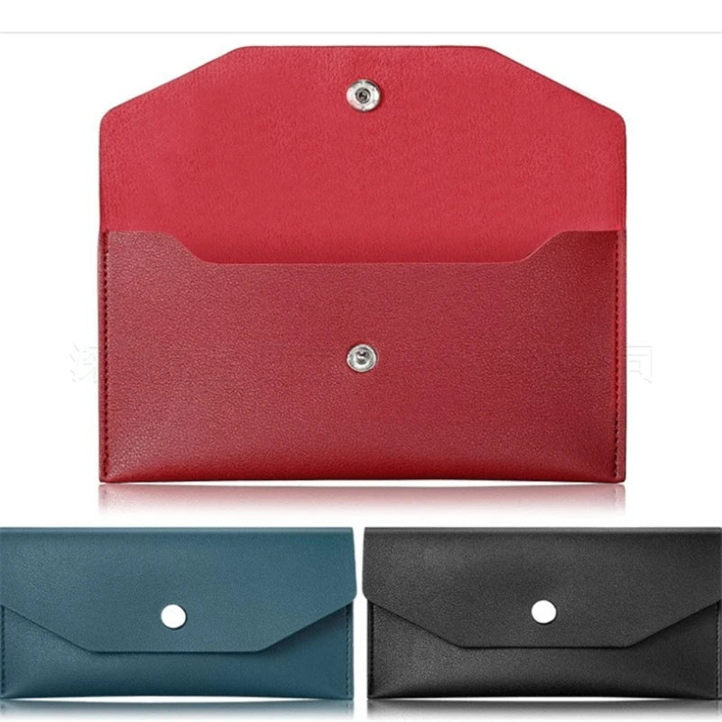 Ultra-Thin PU Leather Cash Envelope Wallet Organizer Card Holder Waterproof for Men Women