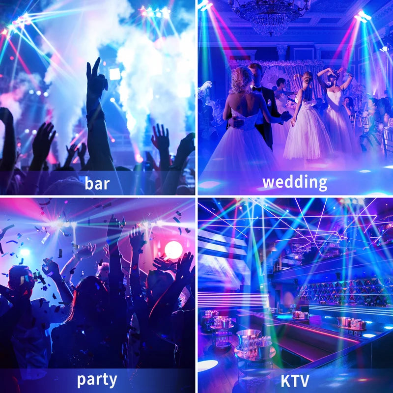 Mini Spider LED Stage Light 80W RGBW Moving Head DMX Stage Lighting for DJ Party Wedding