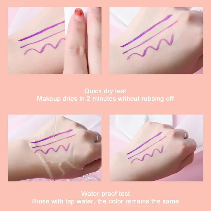 Waterproof Liquid Eyeliner Pen - Fine Tip, Long-Lasting, 6 Colors