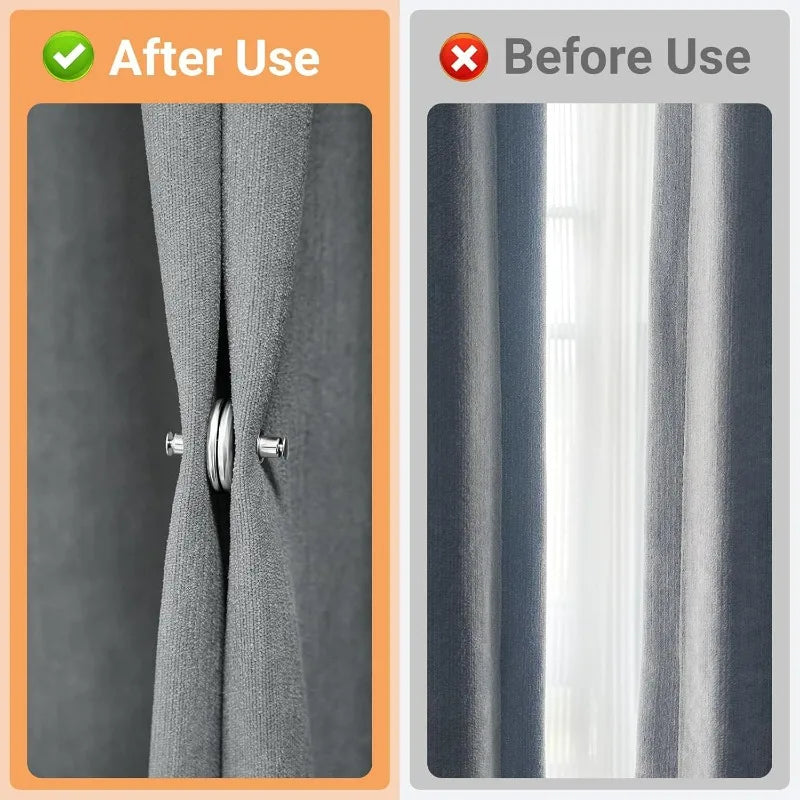 Magnetic Curtain Clips Wall Mount Shower Window Fastener Set - Adjustable Length