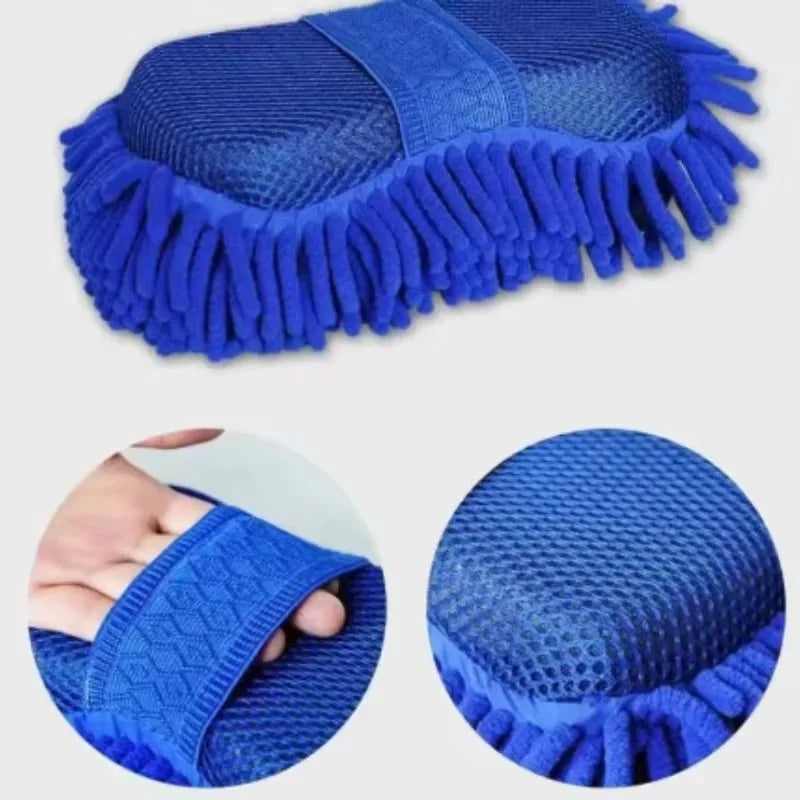 Microfiber Car Wash Glove and Sponge Set for Auto Detailing - Multi-Purpose Cleaning Tool