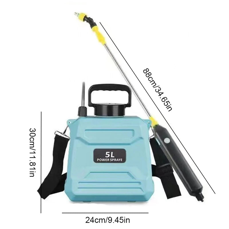 5L Electric Backpack Sprayer for Garden Irrigation Disinfection Pesticide Green Blue White