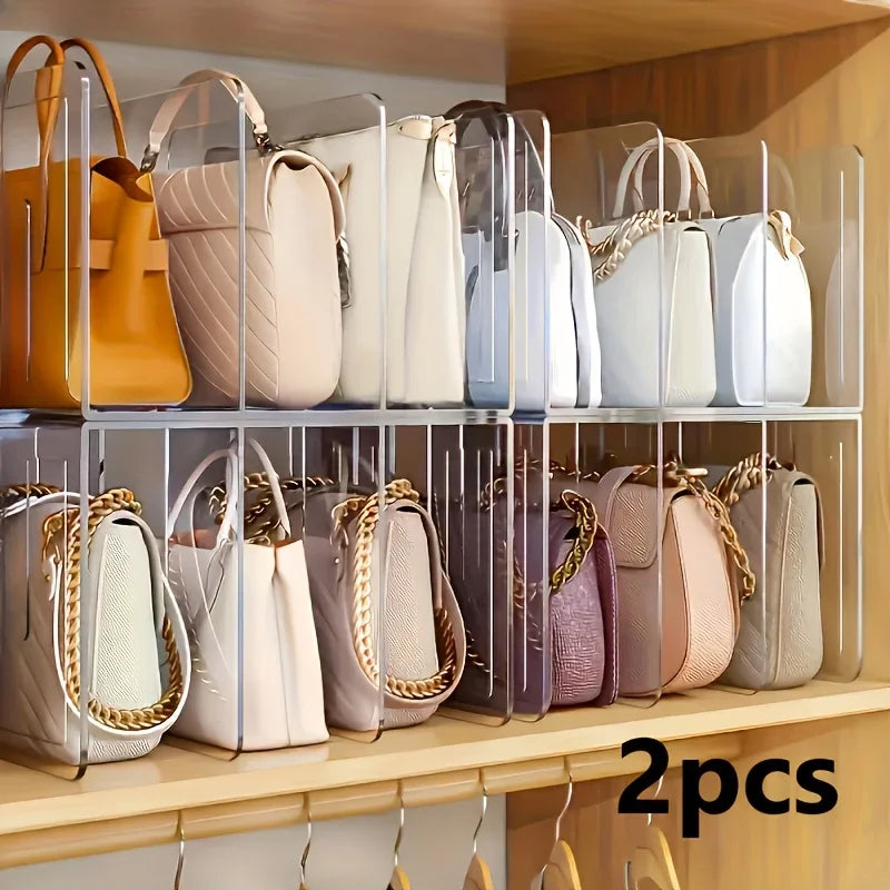 Space-Saving Closet Handbag Display Rack Acrylic Purse Organizer 1/2 Pack
