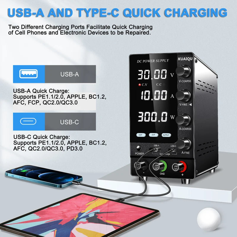 Adjustable DC Power Supply 30V-120V Lab Regulated Power Supply with OCP OVP Encoder